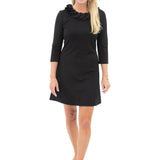 Cricket 3/4 Sleeve Dress - Solid Black