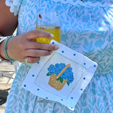 Nantucket Basket Hydrangea Linen Cocktail Napkins