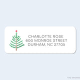 Evergreen Branch Christmas Return Address Labels