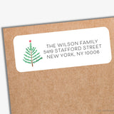 Evergreen Branch Christmas Return Address Labels