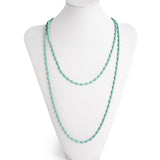 Charleston Rice Bead Necklace (Turquoise)