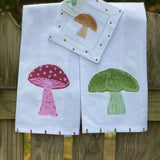 Fall Mushrooms Linen Cocktail Napkins