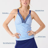 Seaside Embroidered Tankini Top