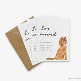 Goldendoodle Moving Announcement