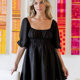 Lala Cinched Long Sleeve Mini Dress - FINAL SALE
