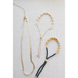 Gold Pave Cross Slider Bracelet