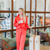 Terry Wide Leg Pant - Poppy