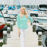 Green Breton Stripe Shirt by NAVYBLEU