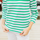 Green Breton Stripe Shirt by NAVYBLEU