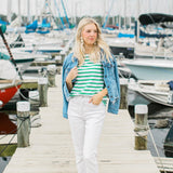 Green Breton Stripe Shirt by NAVYBLEU