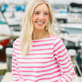 Pink Breton Stripe Shirt by NAVYBLEU
