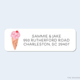 Ice Cream Cone Return Address Labels