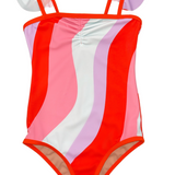 Little Vivi Ruffle Strap One-Piece Swimsuit in Pucci