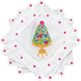 Ornament Topiary Linen Cocktail Napkins