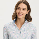 Mini Floral Print Quarter Zip