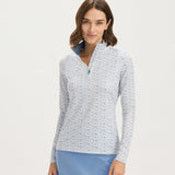 Mini Floral Print Quarter Zip