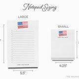 Personalized American Flag Notepad
