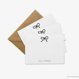 Personalized Black Bow Flat Notes