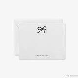 Personalized Black Bow Flat Notes