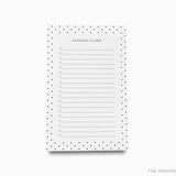 Personalized Black and White Polka Dot Notepad
