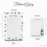 Personalized Champagne Bottle Notepad