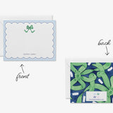 Personalized Green and Blue Bow Flat Notes