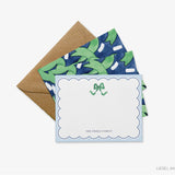 Personalized Green and Blue Bow Flat Notes
