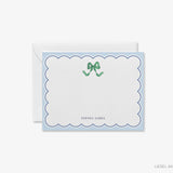 Personalized Green and Blue Bow Flat Notes