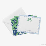 Personalized Green and Blue Bow Flat Notes