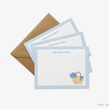 Personalized Hydrangea Rattan Bag Flat Notes