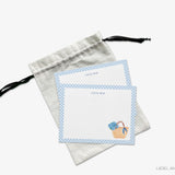 Personalized Hydrangea Rattan Bag Flat Notes