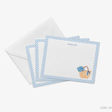 Personalized Hydrangea Rattan Bag Flat Notes