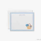 Personalized Hydrangea Rattan Bag Flat Notes