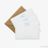 Personalized Light Blue Bow Flat Notes