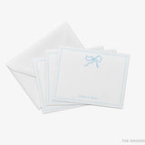 Personalized Light Blue Bow Flat Notes