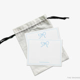 Personalized Light Blue Bow Flat Notes