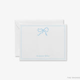 Personalized Light Blue Bow Flat Notes