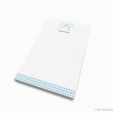 Personalized Light Blue Bow Notepad