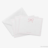 Personalized Light Pink Bow Flat Notes