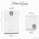 Personalized Peonies in Ginger Jar Notepad
