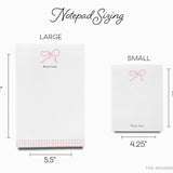 Personalized Pink Bow Notepad