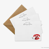 Personalized Red Vintage Telephone Flat Notes