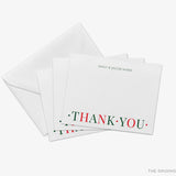 Personalized Red and Green Christmas Thank You Notes