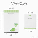 Personalized Sour Apple Martini Cocktail Notepad