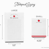 Personalized Teacher Apple Notepad