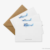 Personalized Vintage Airplane Flat Notes