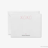 Personalized XOXO Pink Heart Flat Notes