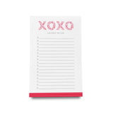 Personalized XOXO Pink and Red Pattern Notepad