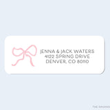 Pink Bow Return Address Labels