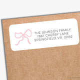 Pink Bow Return Address Labels